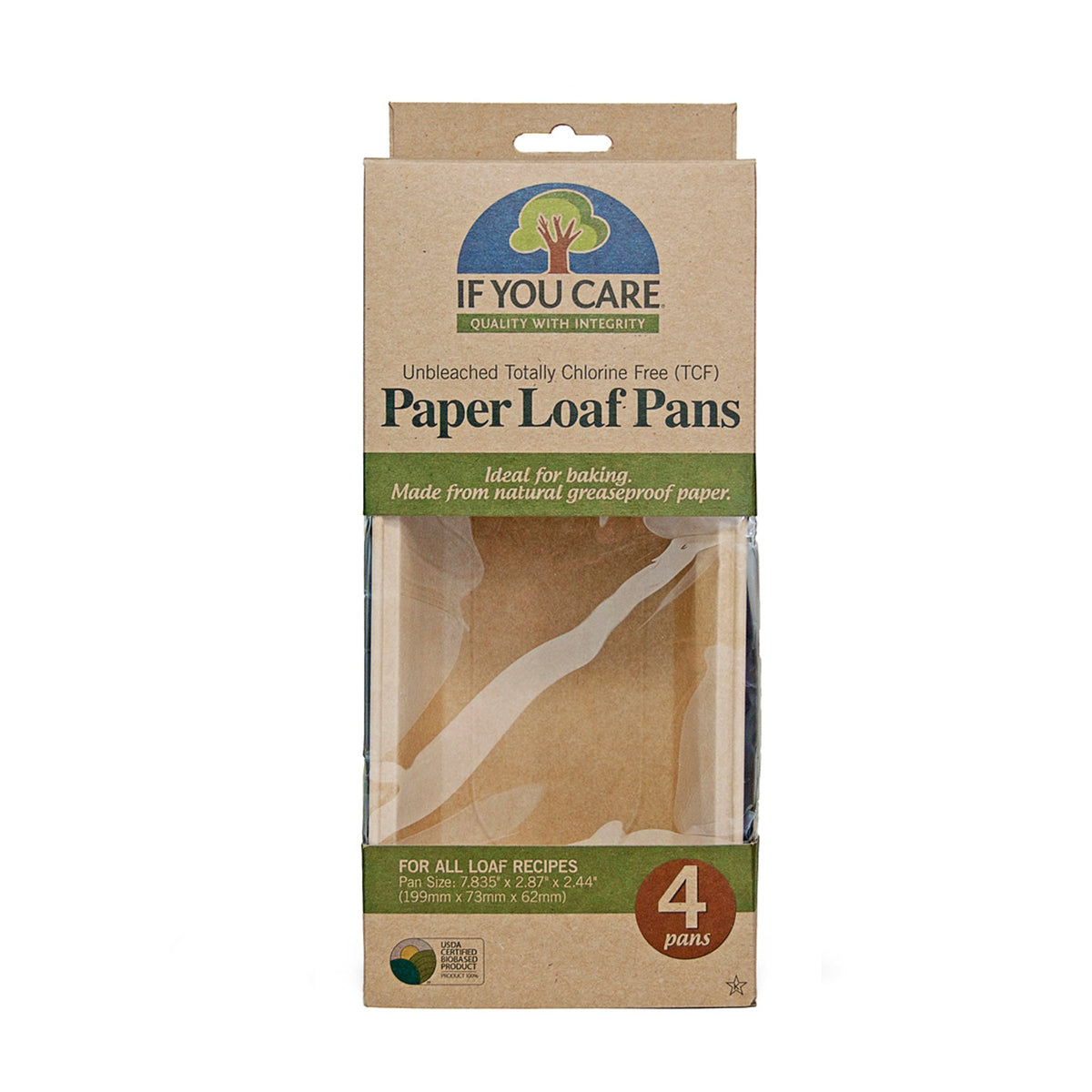 paper loaf pans in package, 4 pans per, pan size 7.835&quot; x 2.87&quot; x 2.44&quot;