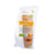 20 pack of 12 oz paper cup for hot beverage. brown with white rim and interior, orange design with blue and green
