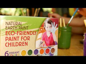 Wooden Eggs Craft Kit including six packets of powder paint (just add water) and 6 reusable wooden eggs, plus a bamboo paint brush. Made in USA by Natural Earth Paint