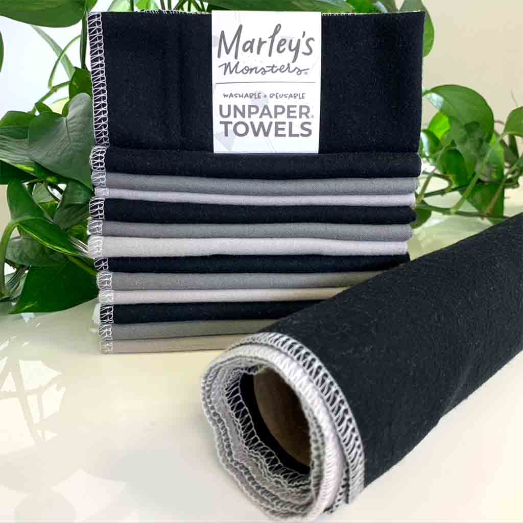 Marley's Monsters UNpaper Towels -Black & Greys--What's Good