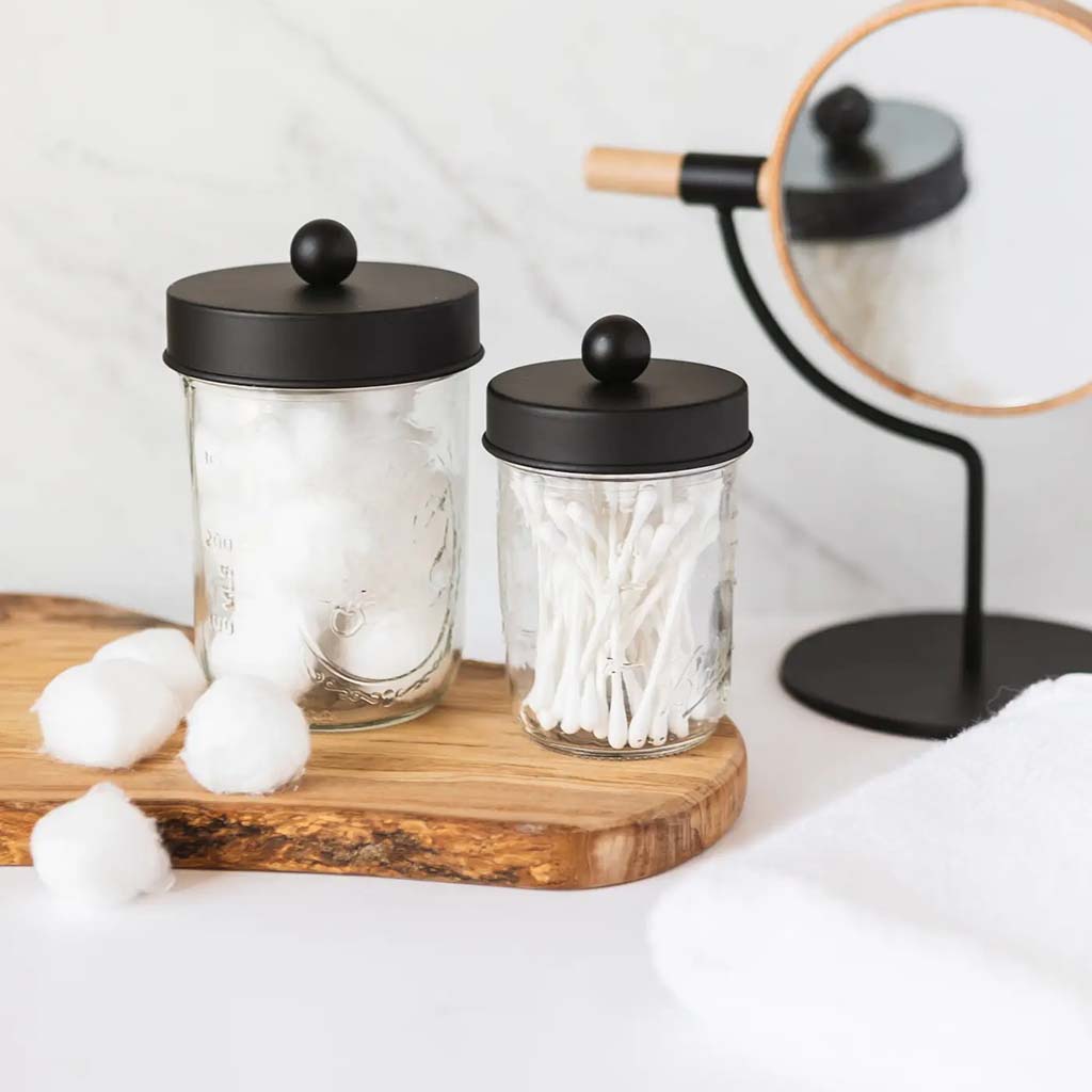 Apothecary Lid with Ball Mason Jar | Black