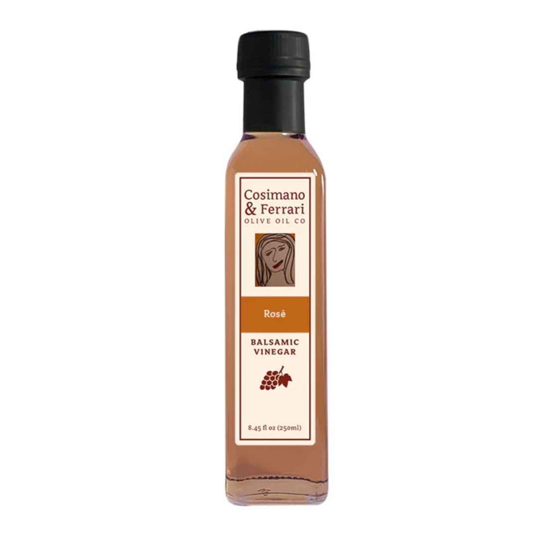 Cosimano & Ferrari's Rose Balsamic Vinegar, 8/45 fl oz. Sourced in Italy, made in USA.