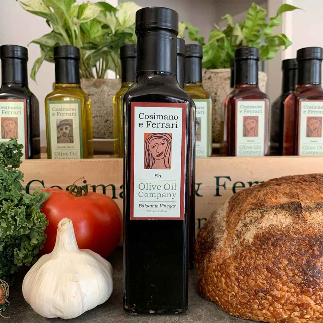 Cosimano & Ferrari's Fig Balsamic Vinegar, 8/45 fl oz. Sourced in Italy, made in USA.