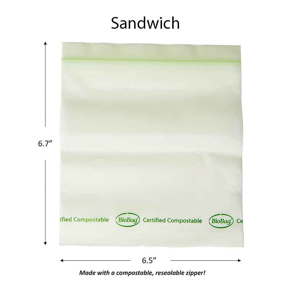 Biobag Resealable Bags, Sandwich - 25 bags