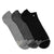 Conscious Step Ankle Socks that Save Dogs 3 Pairs black, dark gray, and medium gray. Fair Trade. Organic 