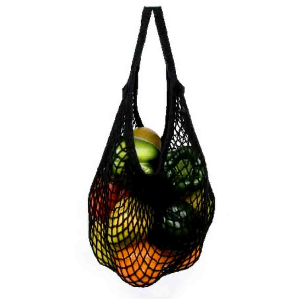 Reusable Market String Bag | Black, 10&quot; or 22&quot;
