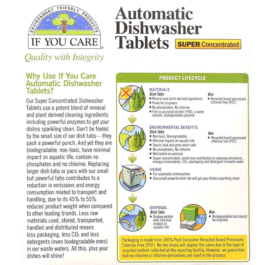 Information about If You Care brand Automatic Concentrated Dishwasher Tablets