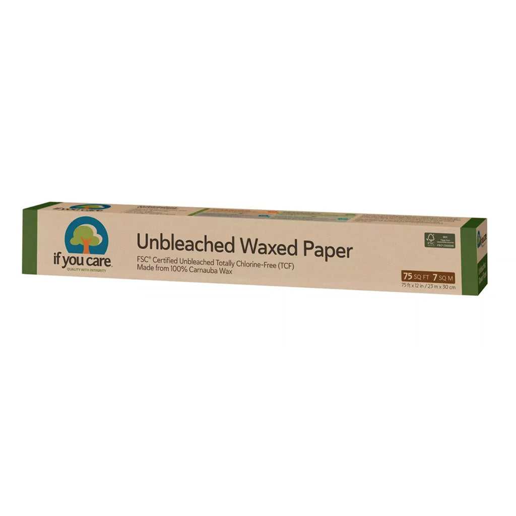 Long rectangular box of Unbleached Waxed Paper made by If You Care - 75 sq ft (7 sq meters)