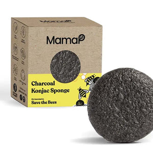 Charcoal Konjac Facial Sponge. 100% natural, biodegradable, cruelty-free. Womxn-owned business.