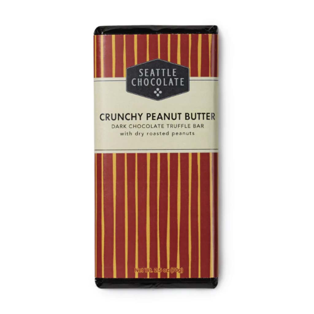 Crunchy Peanut Butter Dark Chocolate Truffle Bar, gluten free, nonGMO ingredients