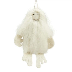 Felted Snow Yeti Bigfoot Ornament