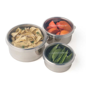 Round Stainless Steel Containers with Silicone Lids