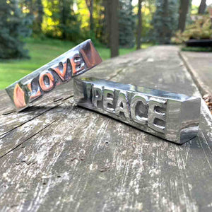 Recycled Aluminum Block — PEACE