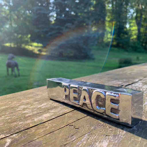 Recycled Aluminum Block — PEACE