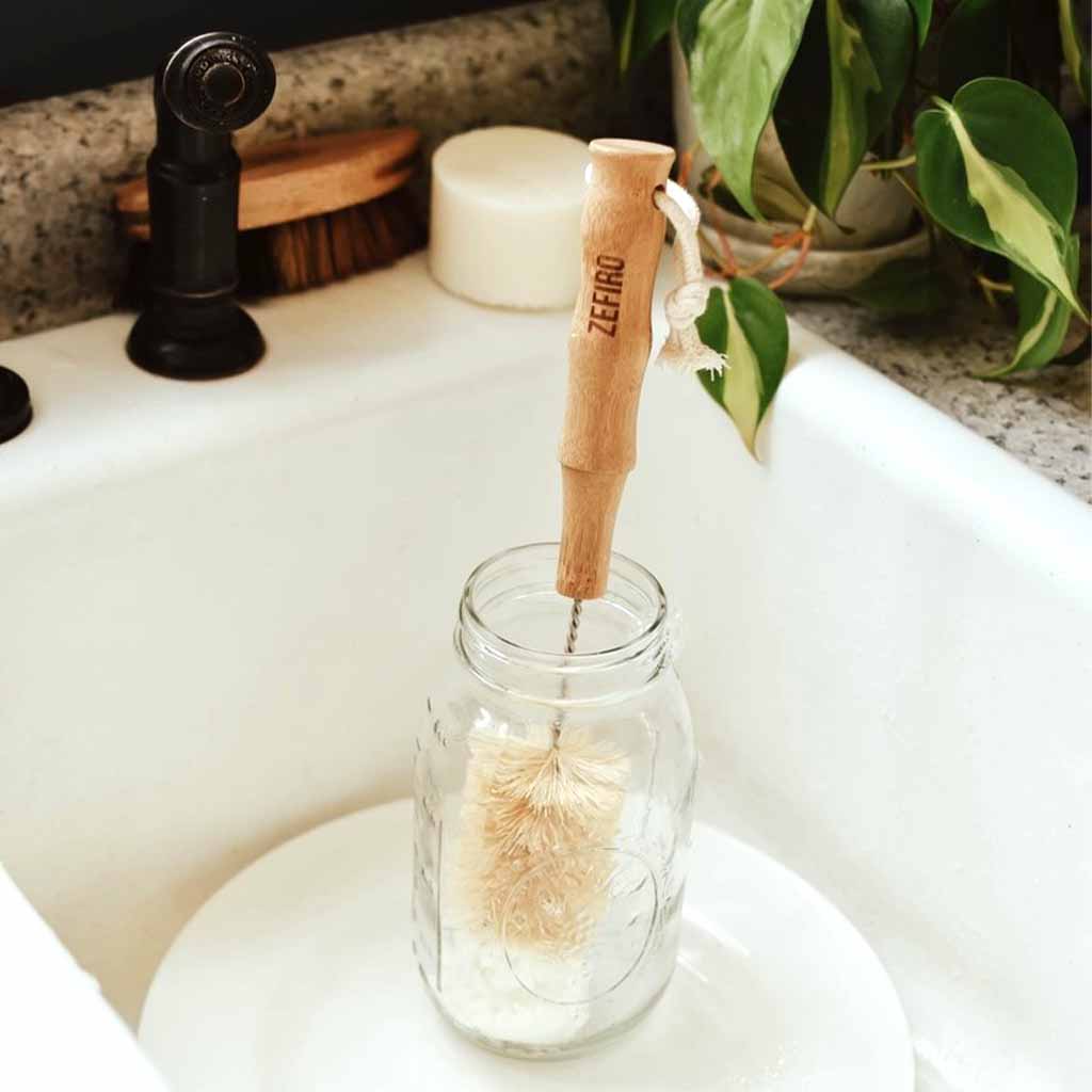 Wood Bottle Brush with Cotton Tip