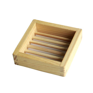 Slotted Wood Soap Dish — Square