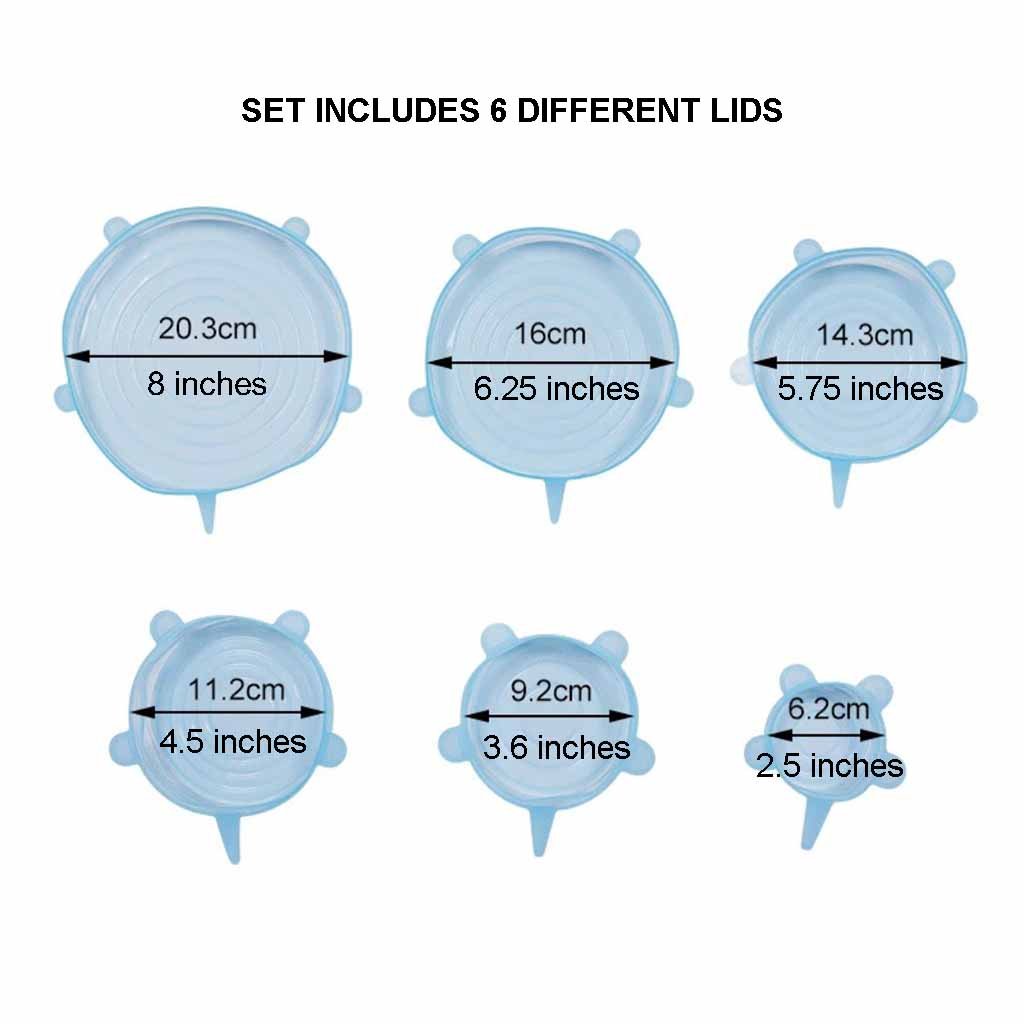 Reusable Silicone Lids — Set of 6 ---What's Good